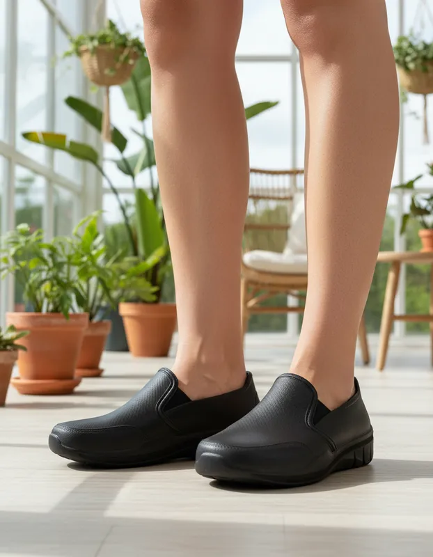 Zapatos Andeslizantes Dama Negro Marca Evacol Ref 201