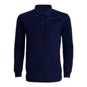 Camisas Camibuzo Manga Larga Tipo Polo Hombre Azul Oscuro