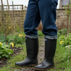 Botas De Caucho Macha Caña Alta Negra Marca Croydon