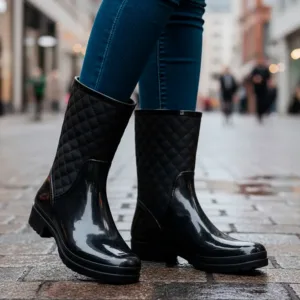 Botas De Lluvia Pvc Impermeables Melissa Color Negro Para Mujer