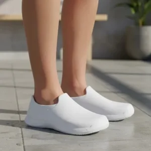 Zapatos Antideslizantes Marca Evacol Con Plantilla 17502 Blanco Unisex
