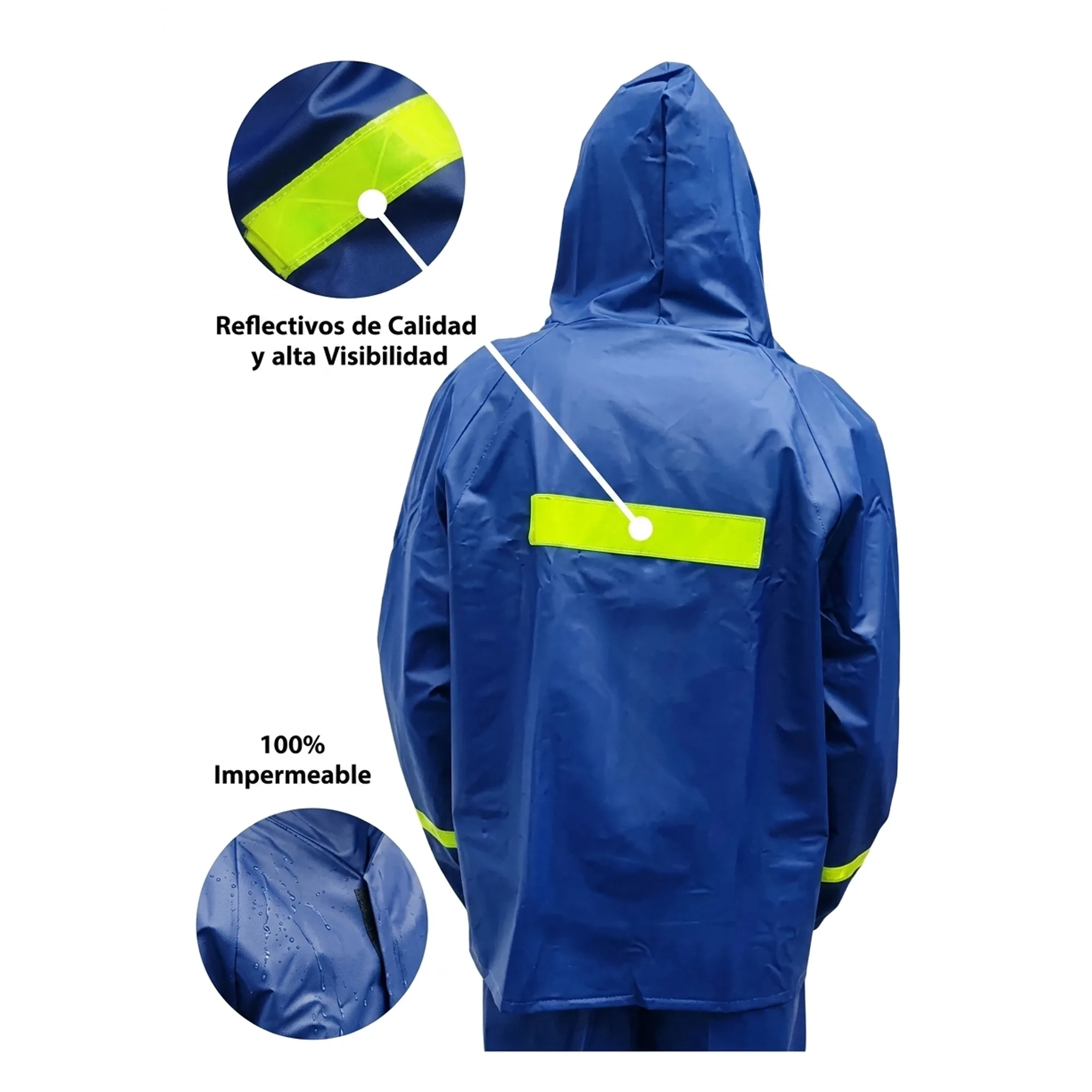 Conjunto Impermeable Dos Piezas Color Azul Oscuro Calibre (18) - Imagen 4