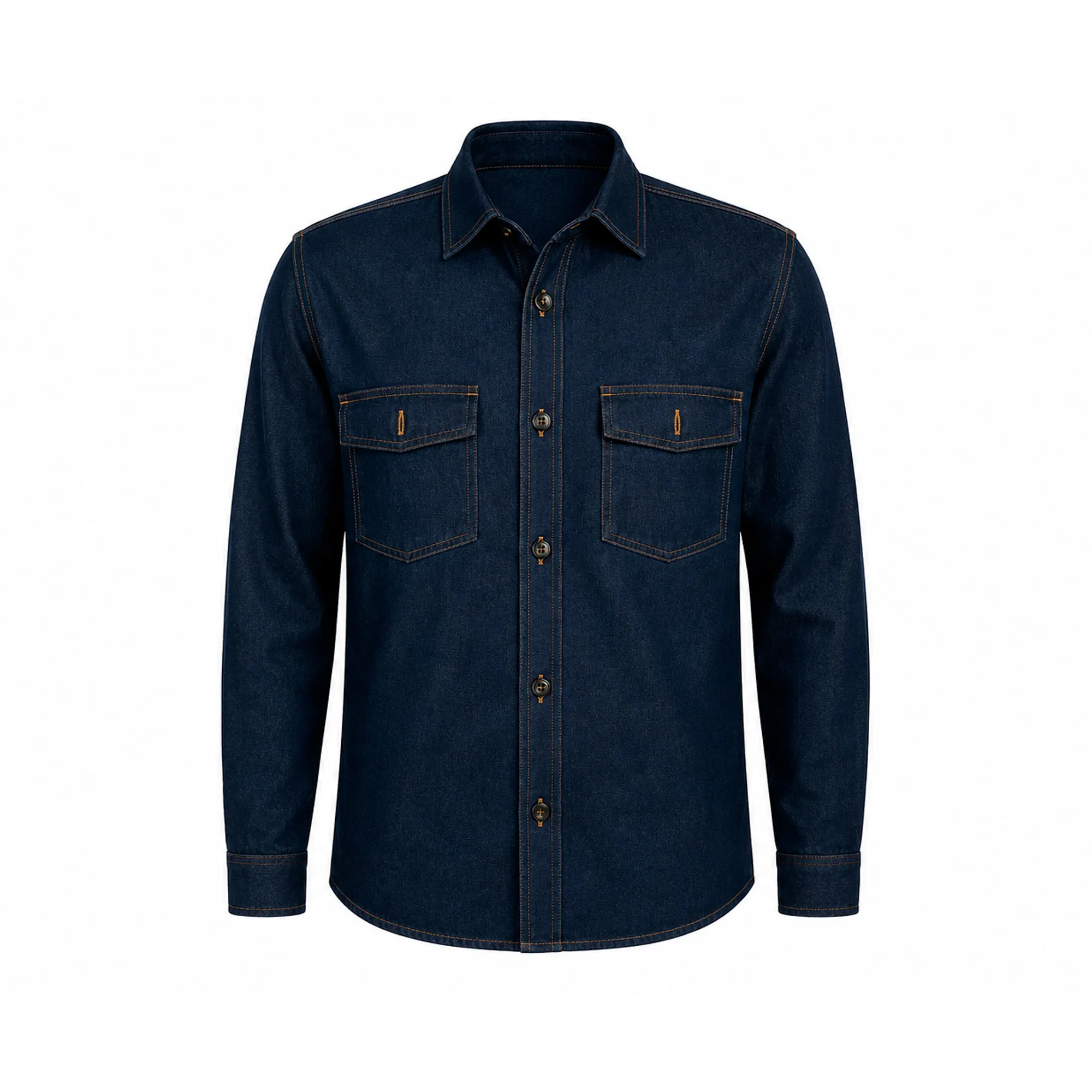 Camisa En Jean Azul Oscuro Tipo Soldador 14 Oz Manga Larga - Imagen 4