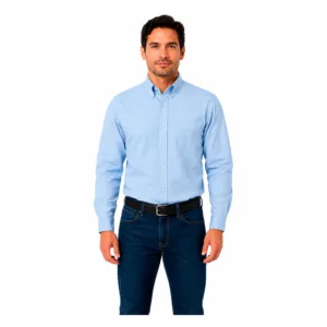 Camisa De DotaciónTipo Oxford Azul Para Oficina Todas Las Tallas