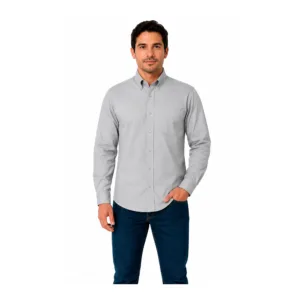 Camisas Tipo Oxford Laboral Color Gris Para Hombre