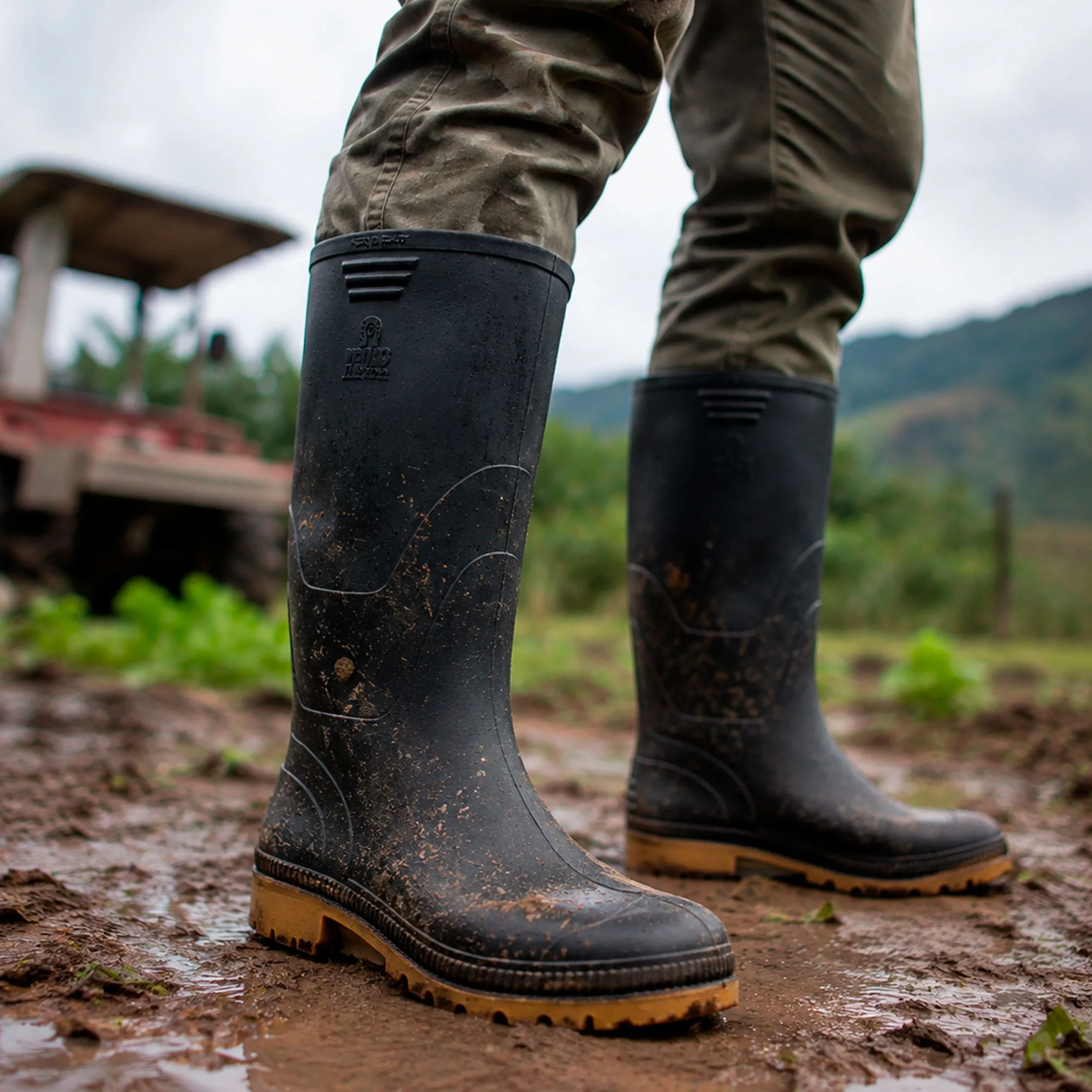 Botas De Caucho Venus Llanera Clásica Negra Caña Alta